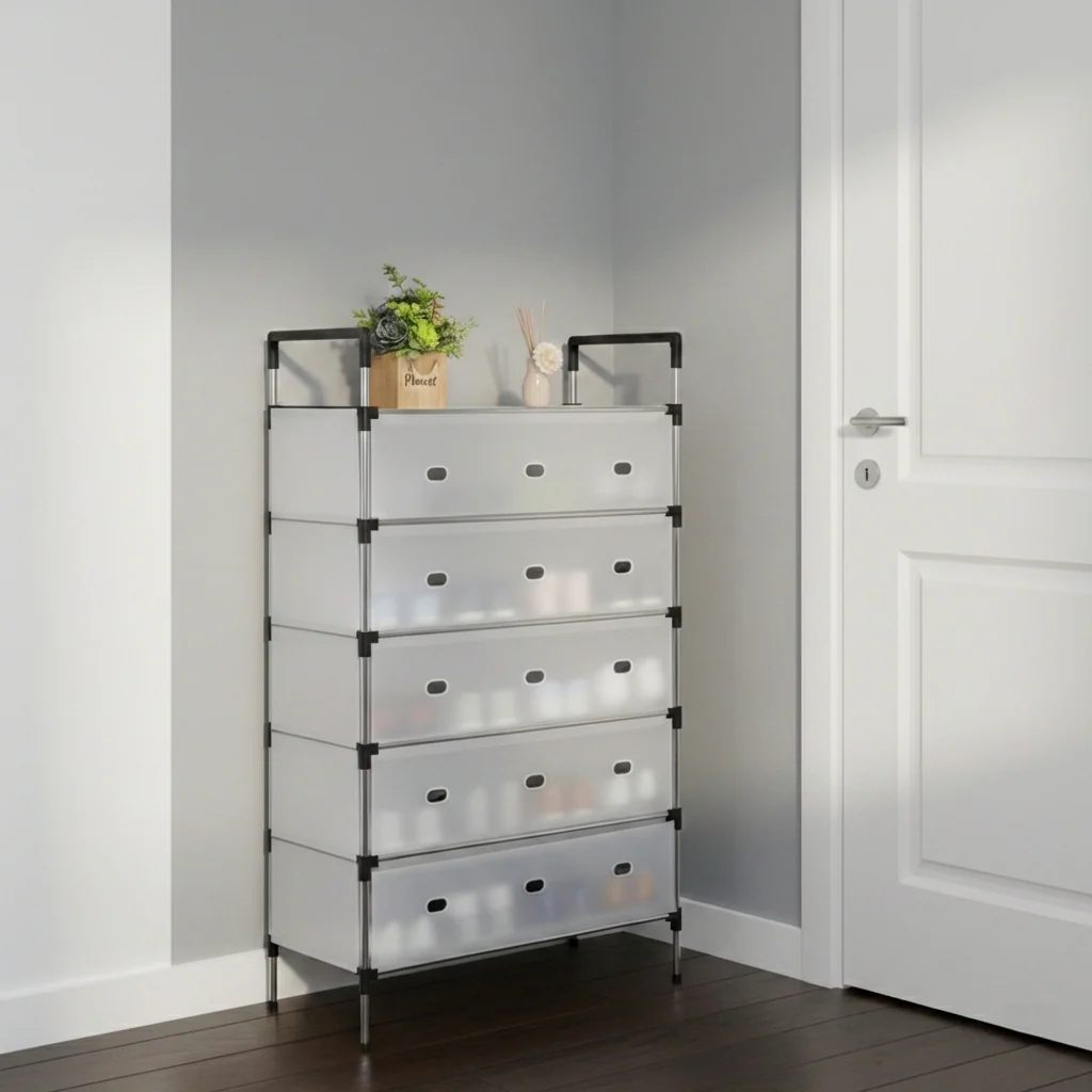 Raft pliabil pentru pantofi cu 5 niveluri – organizator pentru hol și dressing Mix Mart