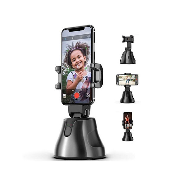 Suport smart pentru telefon 360° cu urmărirea feței și a obiectelor – ideal pentru video, live și apeluri