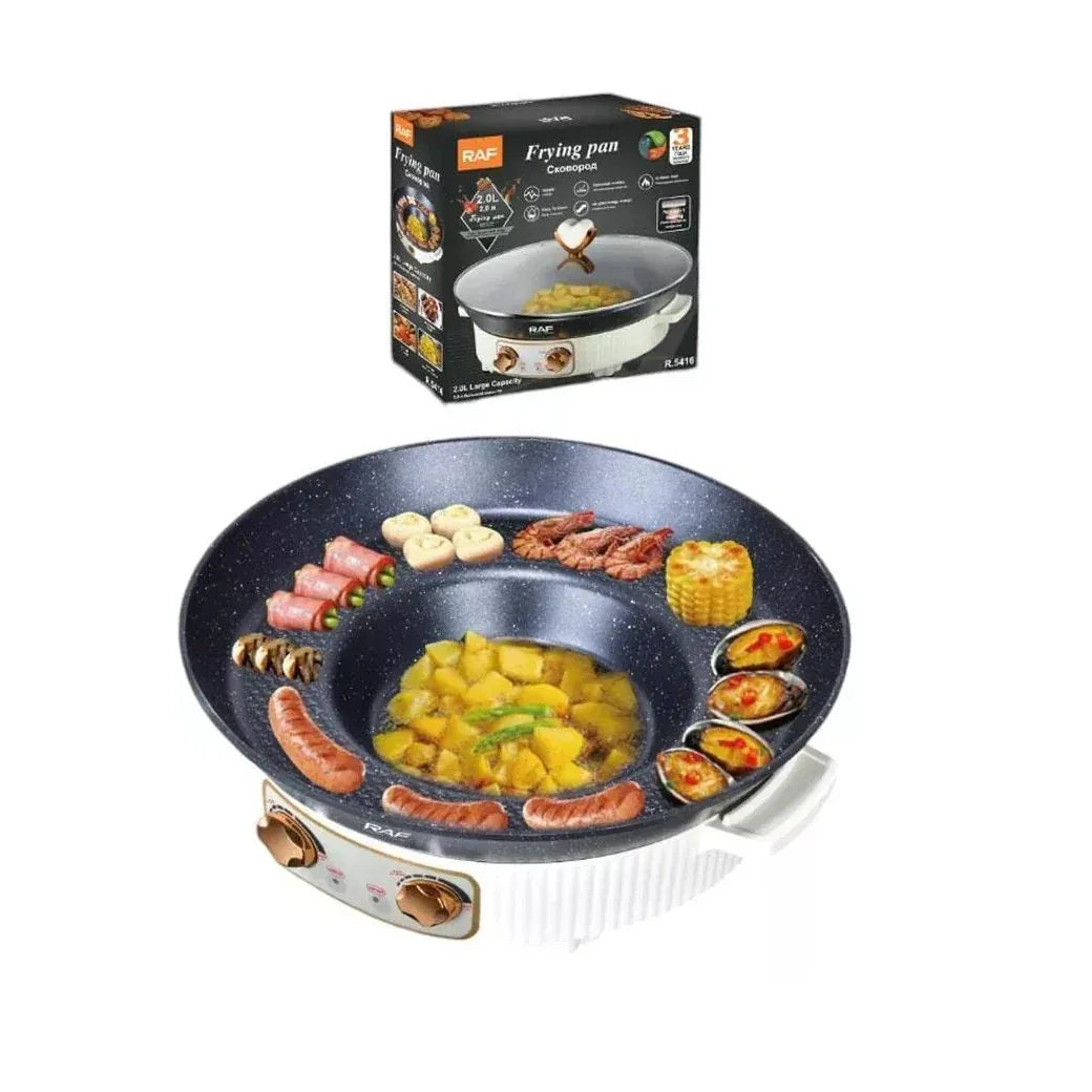 Tigaie electrică 2 în 1 RAF R5416 – 1600W, capacitate 2L, cu capac