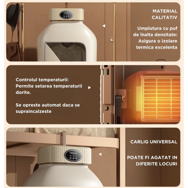 Uscător de rufe electric pliabil 10KG – control touch, eficiență și economie de spațiu Mix Mart